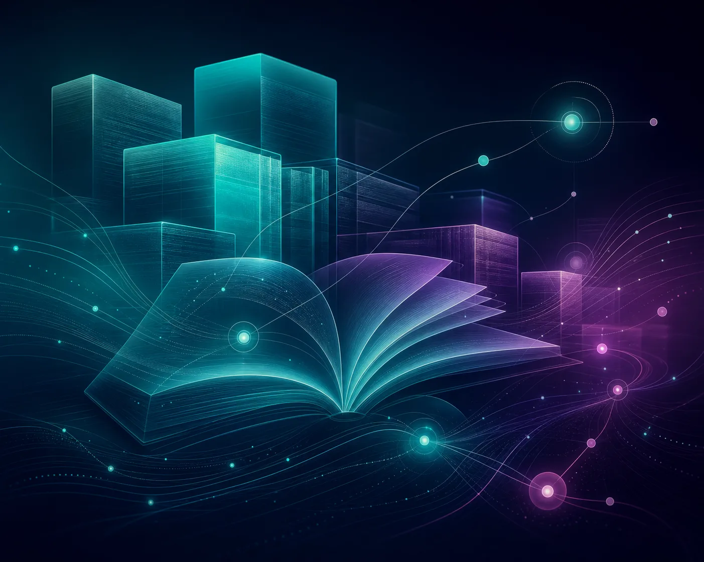 Abstract knowledge archive and media illustration