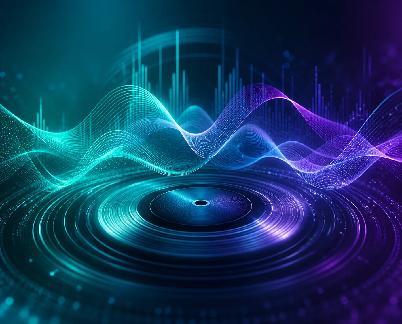 Abstract luminous sound and frequency illustration