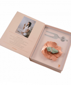 Attune – Sound Healing Crystal Kit – Tuning Fork and Flower Crystal Dish Set