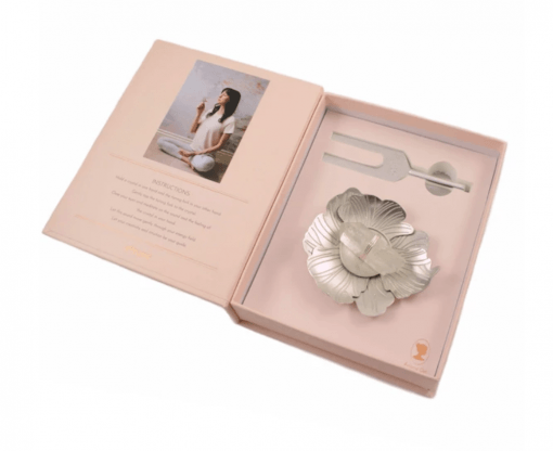 Attune – Sound Healing Crystal Kit – Tuning Fork and Flower Crystal Dish Set