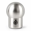 Silver-plated solid 15 mm gem foot with rounded dome and front fastener