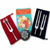Beauty & Sound 10 point Sonic Beauty system- Complete bundle with Tuning Forks, Gem foot Rose Quartz (15mm) & Activator on a clean BioSonics studio background