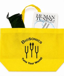 Biosonics Tuning fork carrying bag in yellow- large on a clean BioSonics studio background